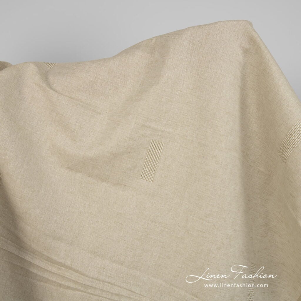 Linen cotton fabric brownish green colour