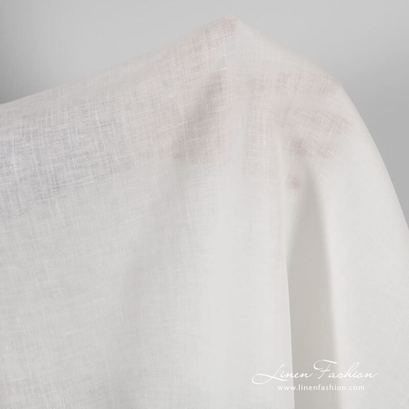 Lightweight off-white linen fabric