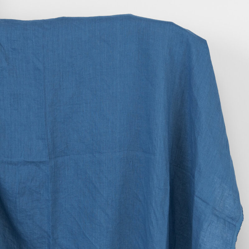 Leinenstoff uni mittelblau, gewaschen