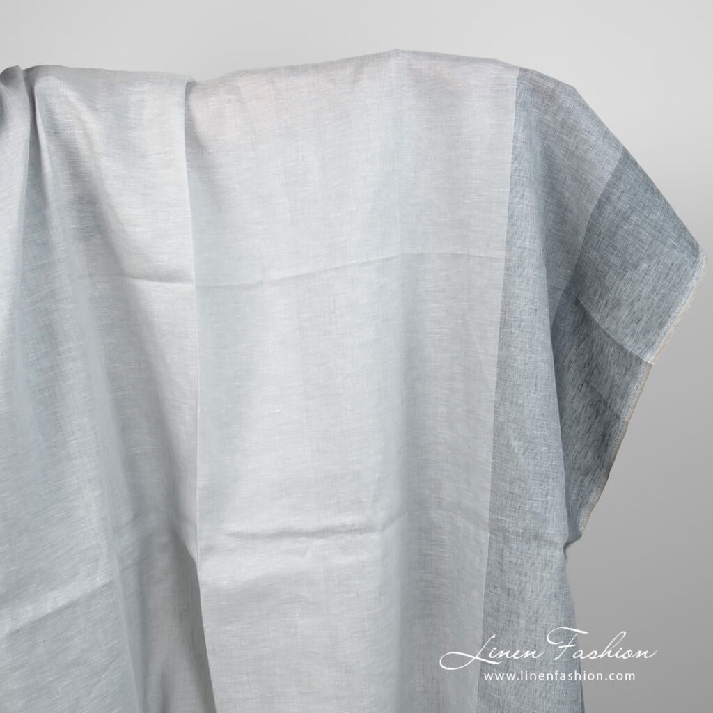Linen fabric grey-white blocky gradient