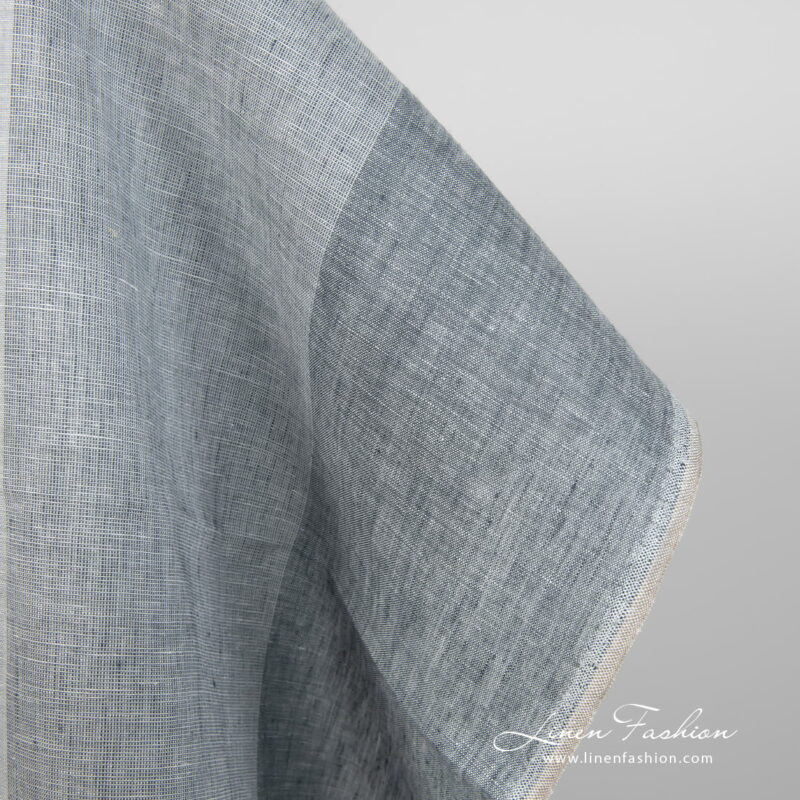 Linen fabric grey-white blocky gradient edge