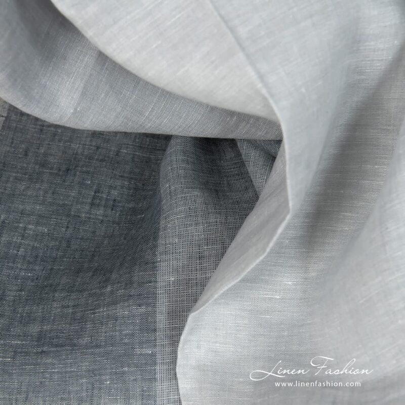 Linen fabric grey-white blocky gradient close up detail