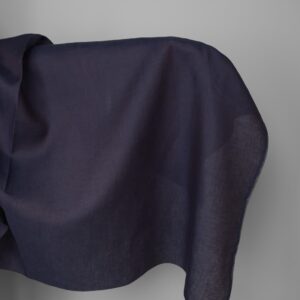 Lightweight linen fabric dark blue and brown melange