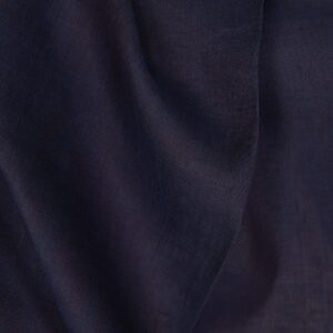 Lightweight linen fabric dark blue and brown melange, plain weave