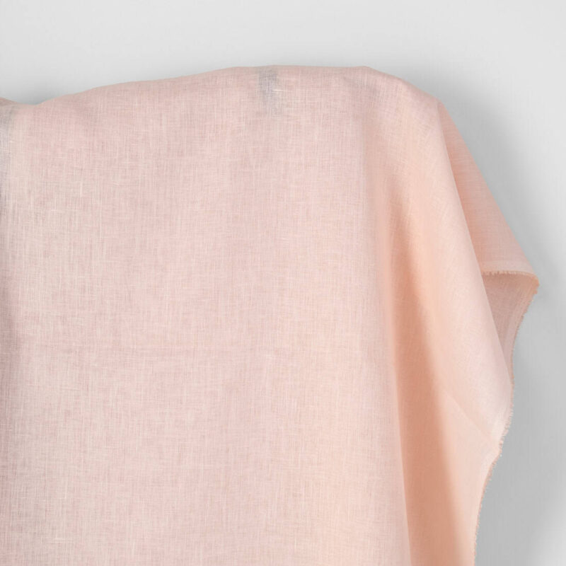 Linen fabric plain pale pink