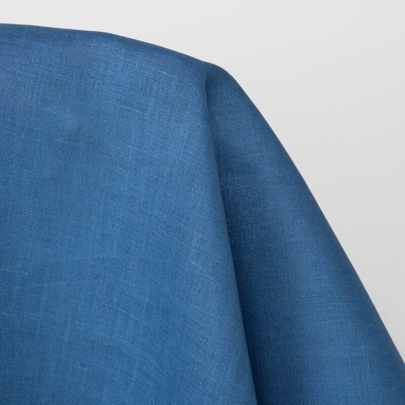 Leinenstoff uni mittelblau – Bild 3