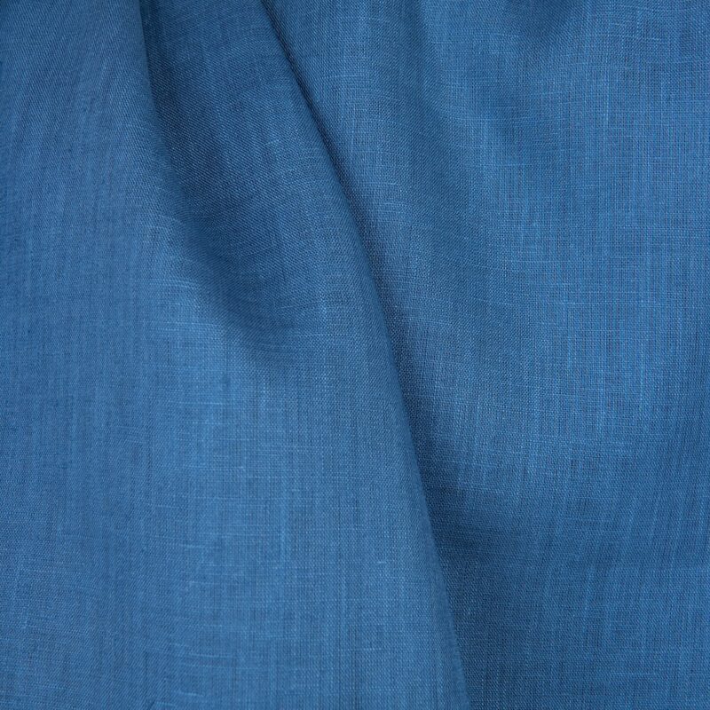Leinenstoff uni mittelblau – Bild 4
