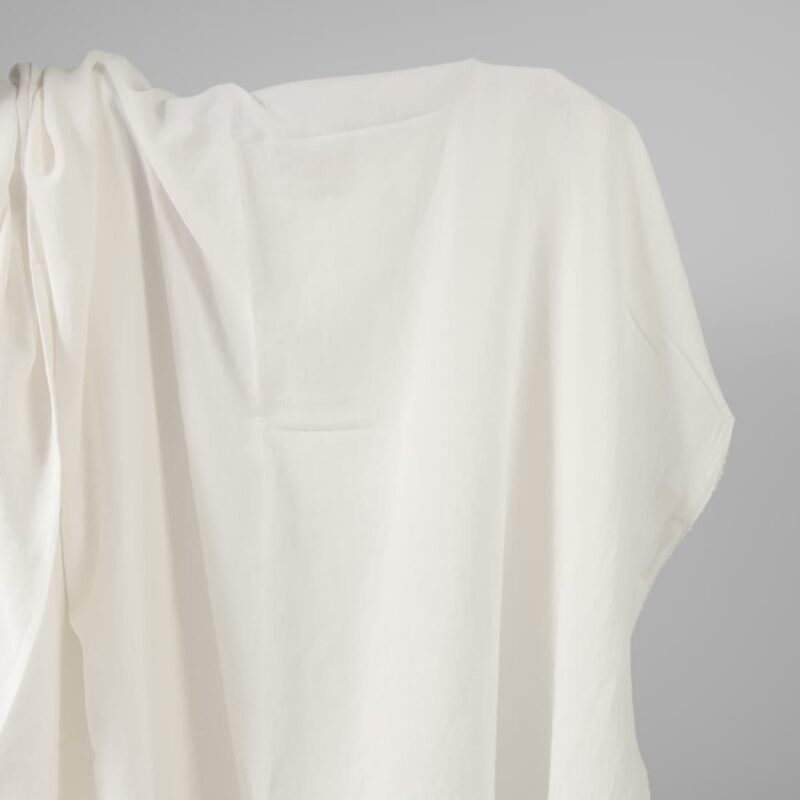 Wide washed linen cotton fabric off-white colour
