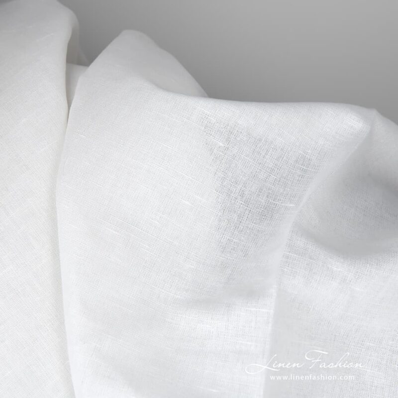 Lightweight, plainly-woven off-white linen / cotton fabric for sewing a variety of home decor and clothing items