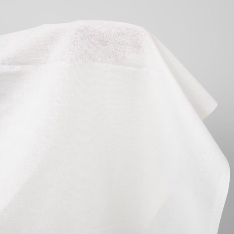 Wide linen cotton fabric white colour product photo