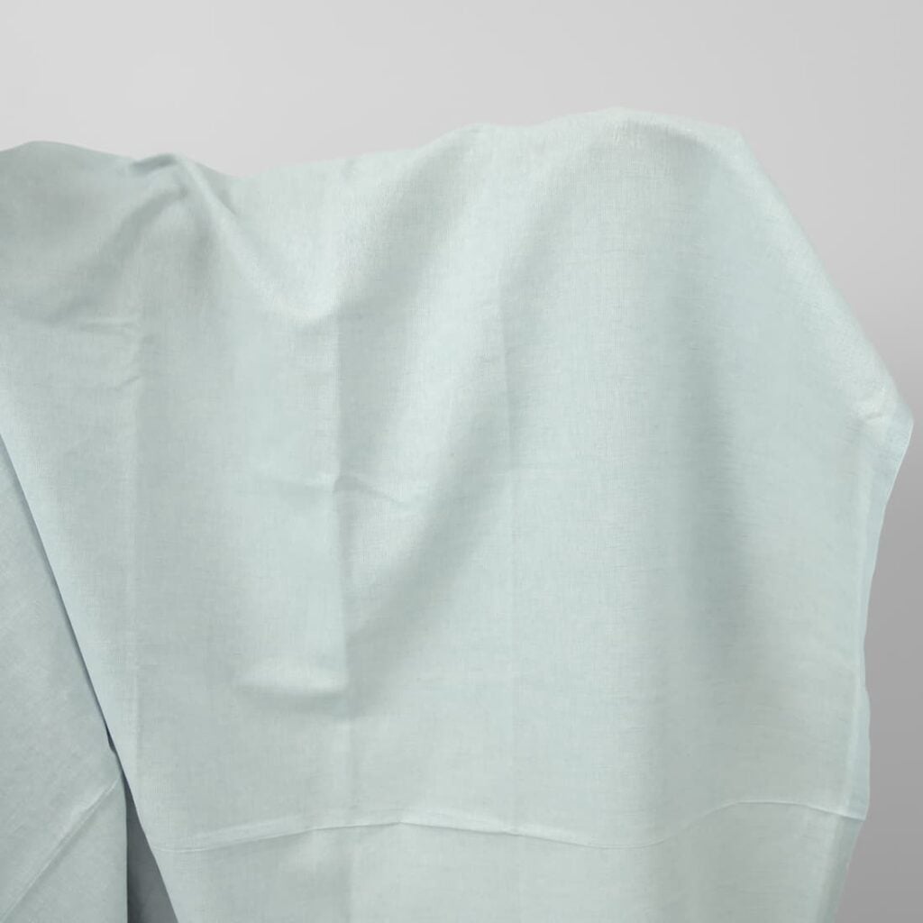 Wide linen cotton fabric pale turquoise colour