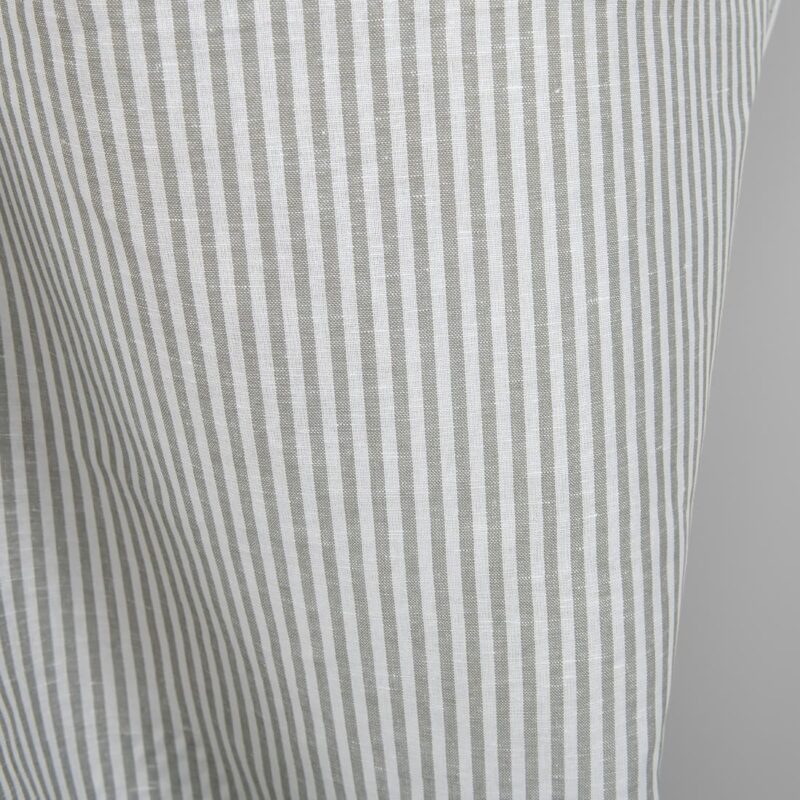 Linen blend grey striped fabric product photo