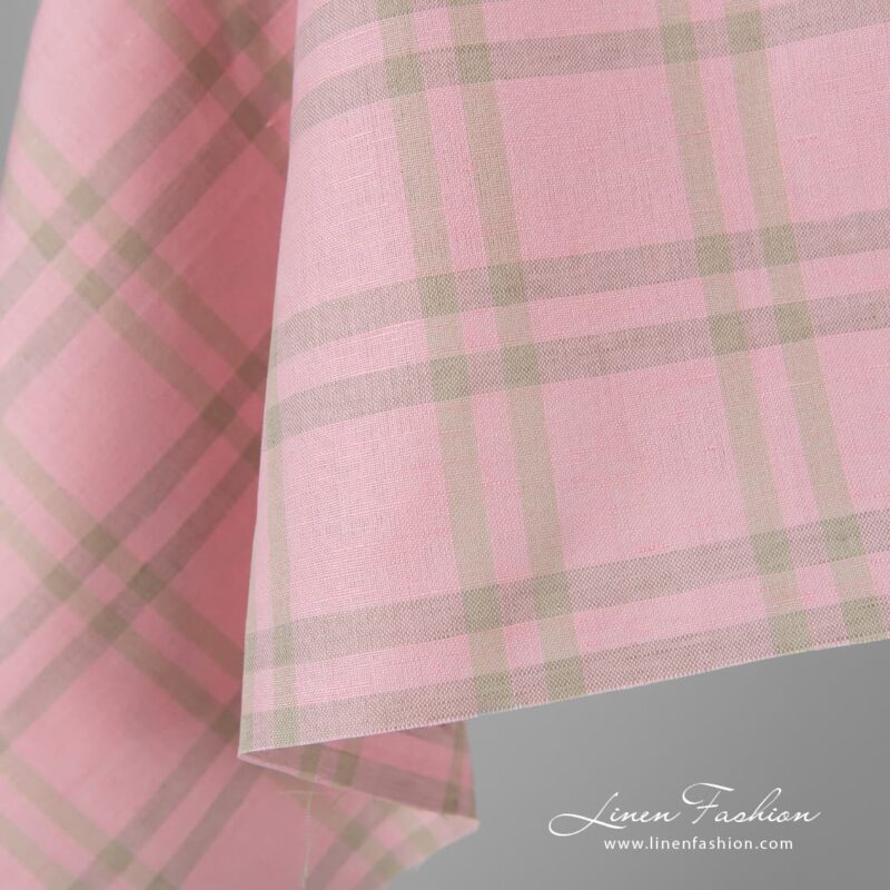 Pink linen cotton fabric.