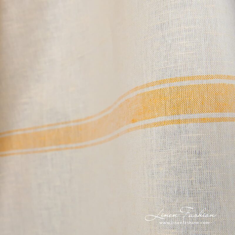 Striped cream colour fabric.