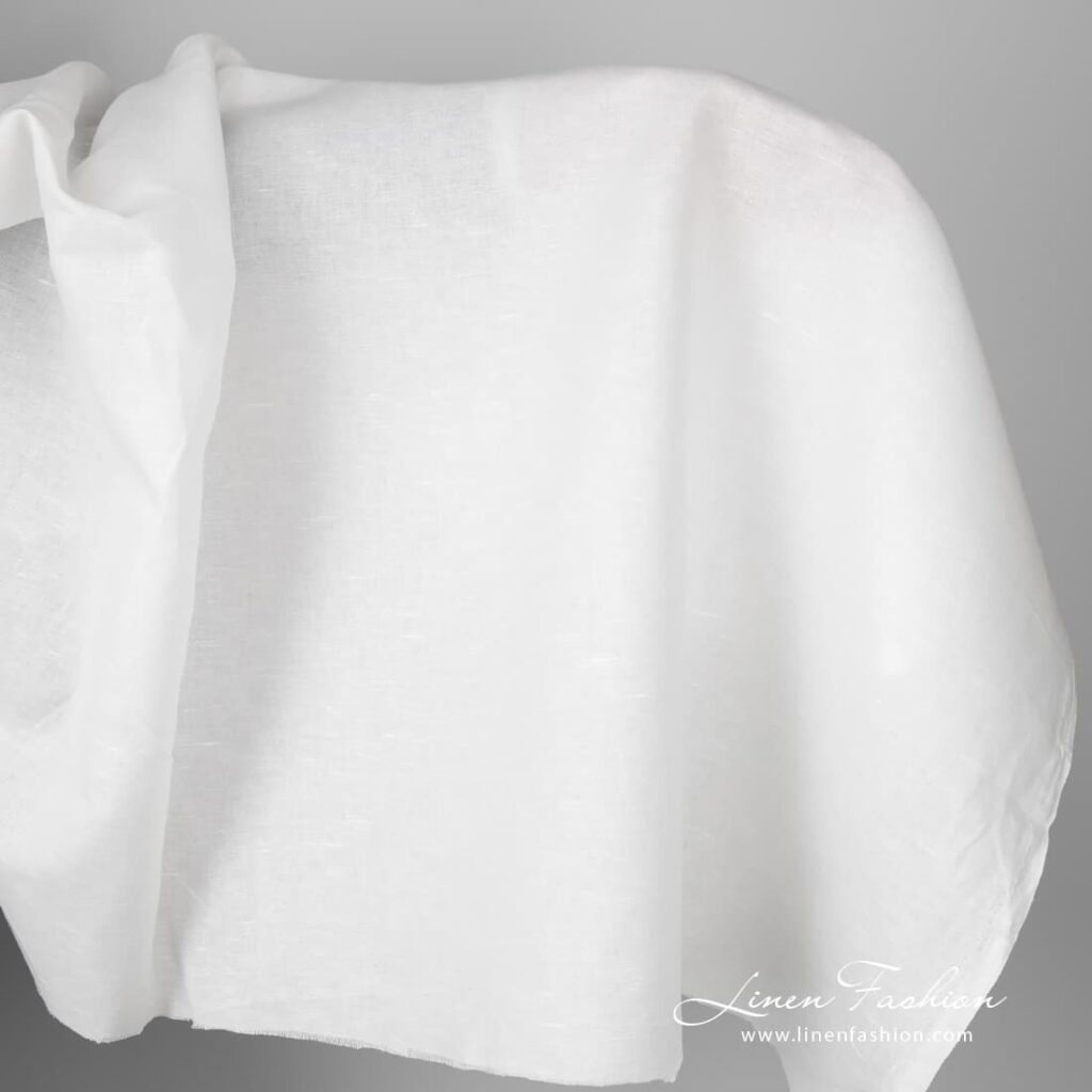 Wide off-white linen cotton fabric