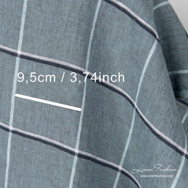 100% linen fabric in green, washed.