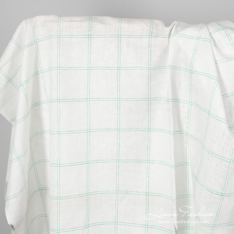 Linen fabric with green checks.