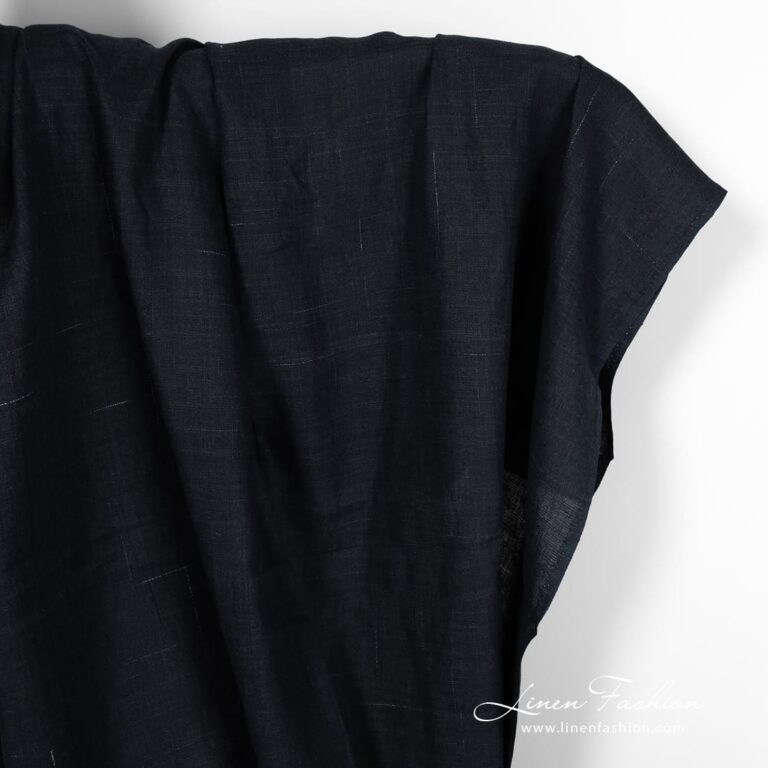 Dark blue linen fabric