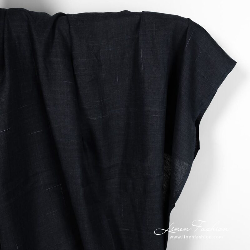 Dark blue linen fabric