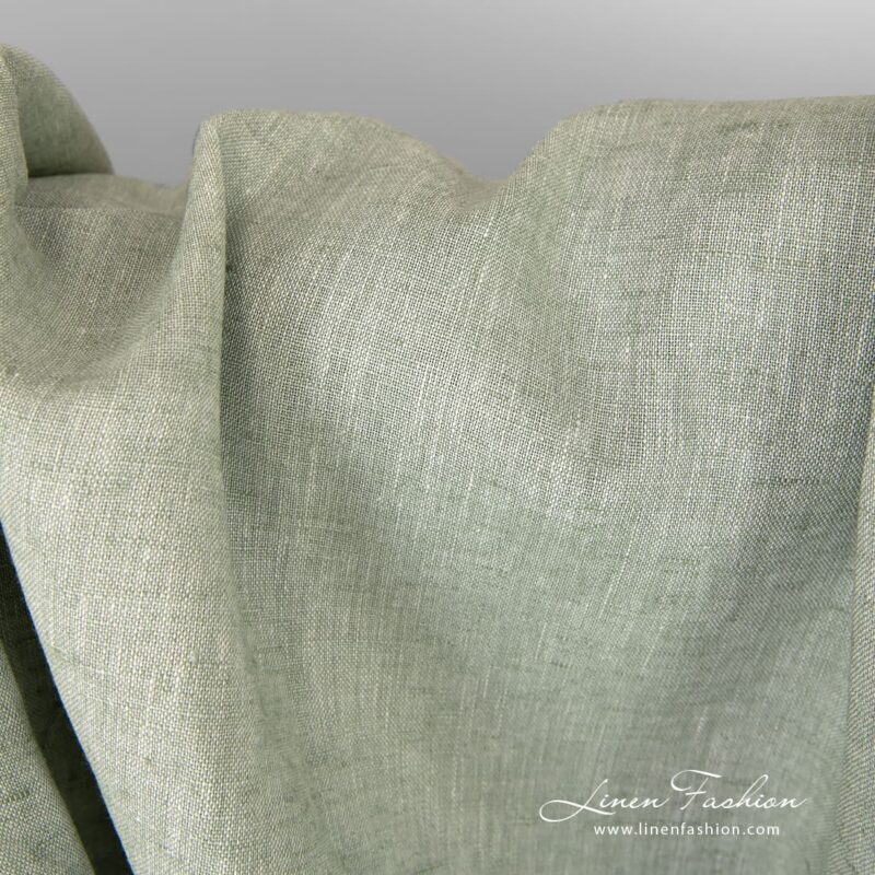 Greenish linen wide fabric