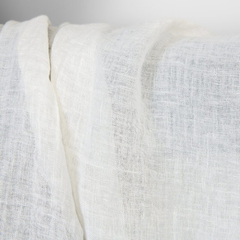 Linen fabric sheer off-white, washed, see-through
