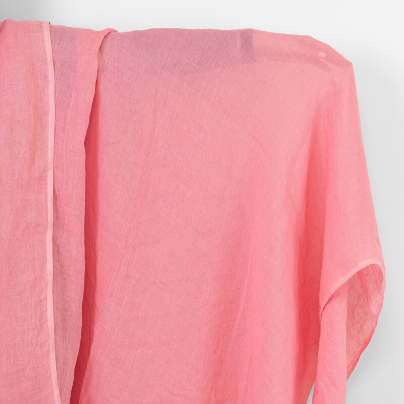 Leinenstoff transparent leuchtend rosa, gewaschen