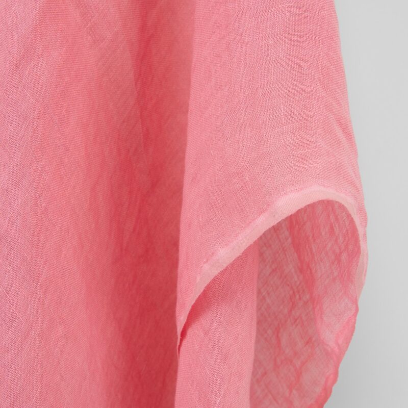 Leinenstoff transparent leuchtend rosa, gewaschen – Bild 3