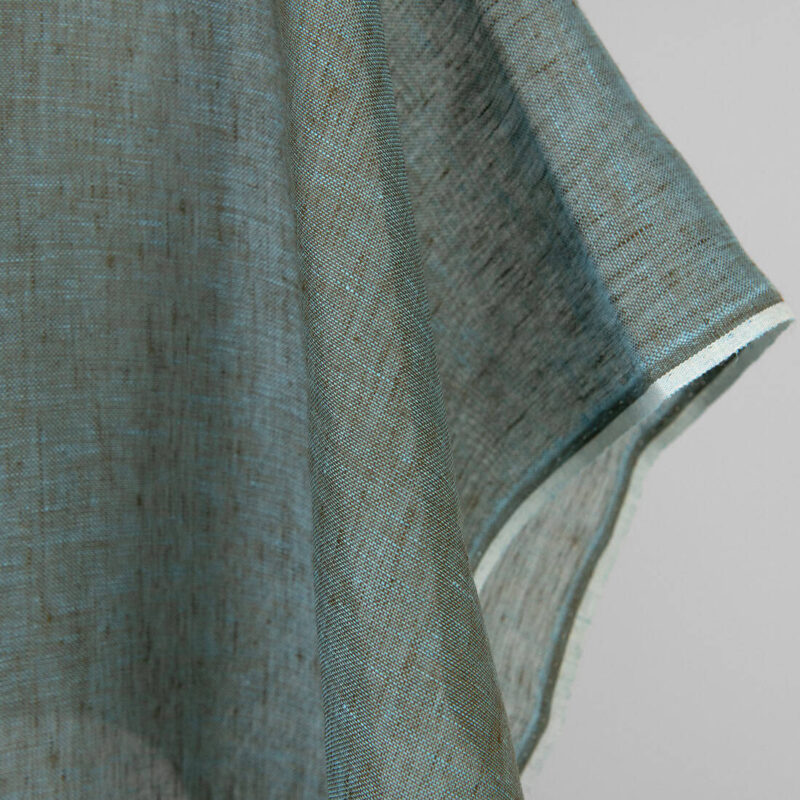 Leinenstoff grün-blau meliert transparent – Bild 2