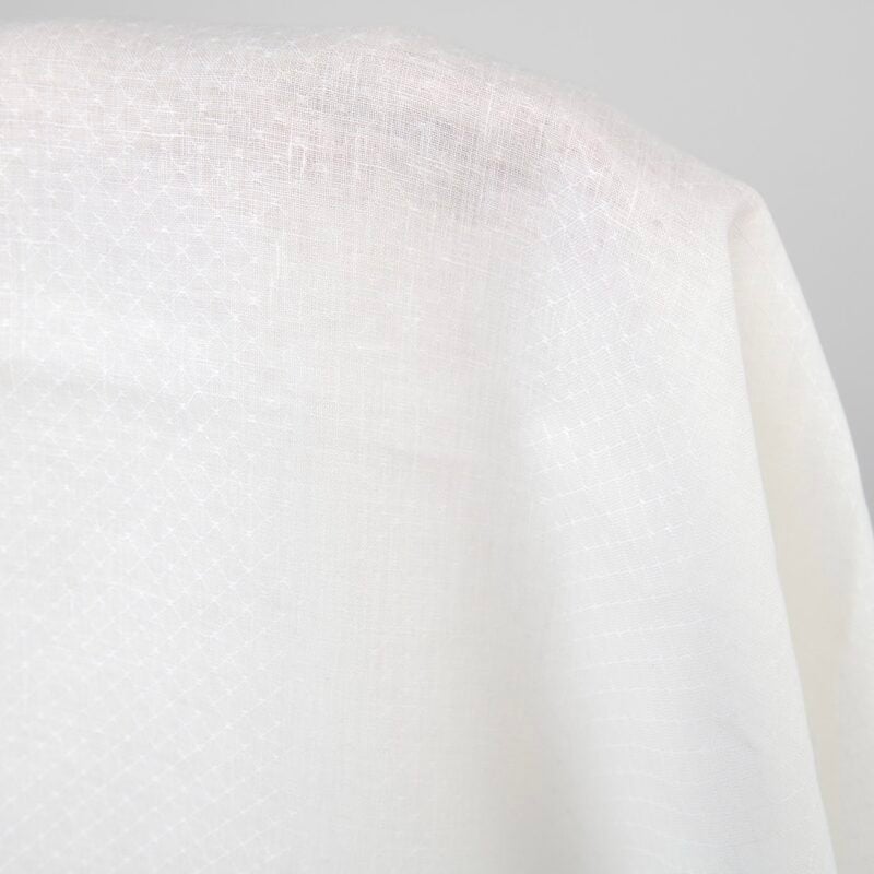 Off-white linen fabric, diamond pattern