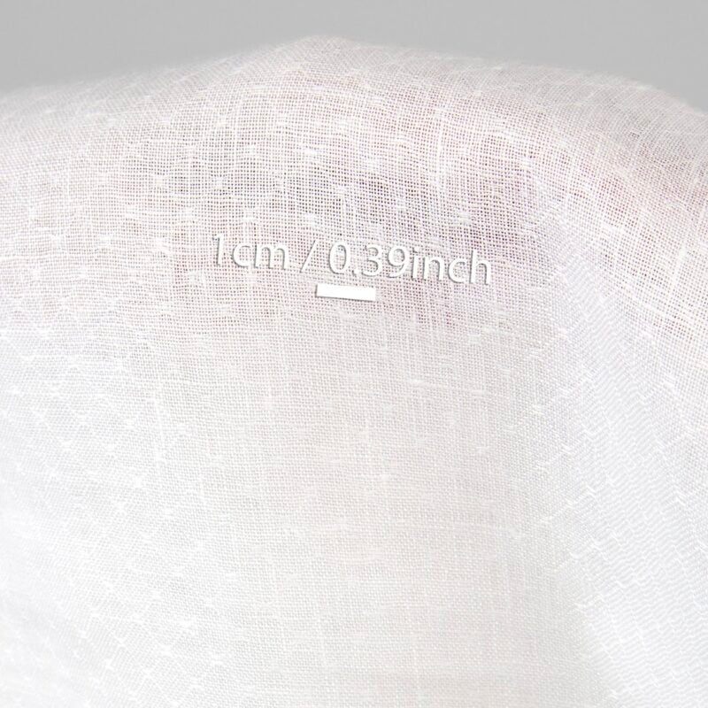 Off-white linen fabric, with measurements