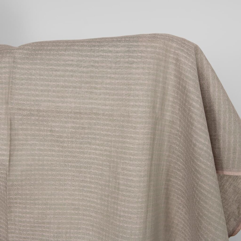 Linen fabric lilac green diamond pattern