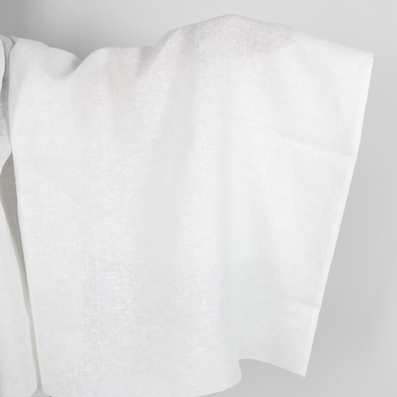 Off-white linen fabric in an openwork pattern