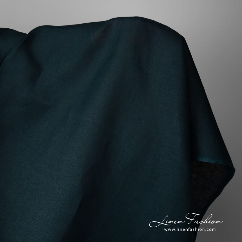 Linen fabric dark blue colour