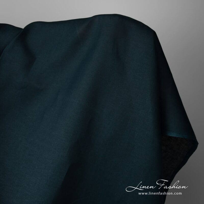 Linen fabric dark blue colour