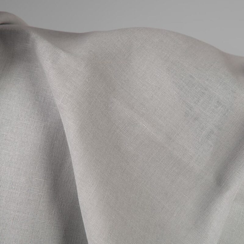 Linen fabric light grey colour close up detail