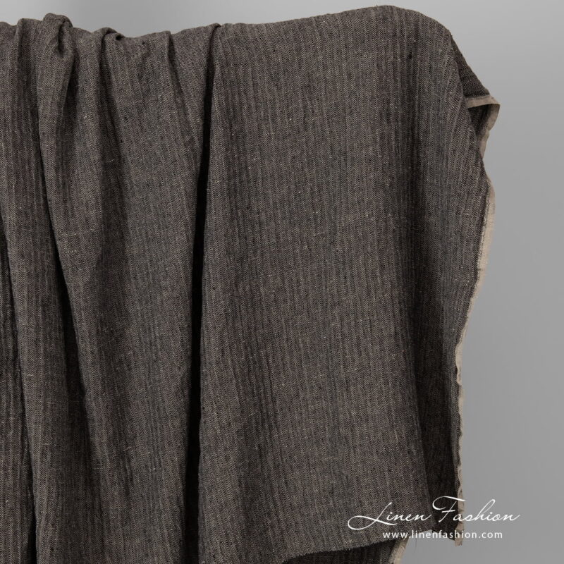 black chevron linen, washed.