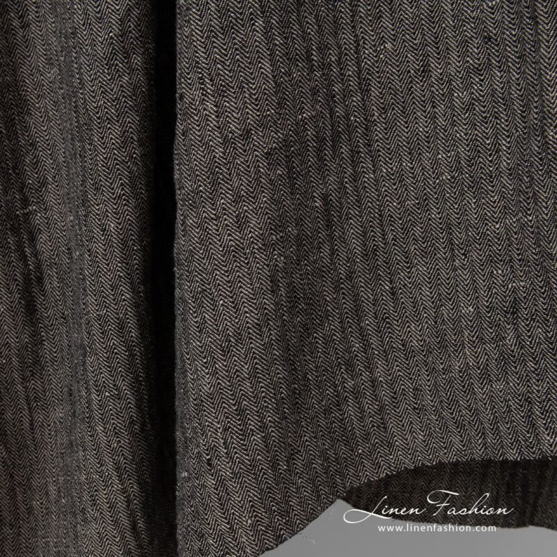 black chevron linen, herringbone.