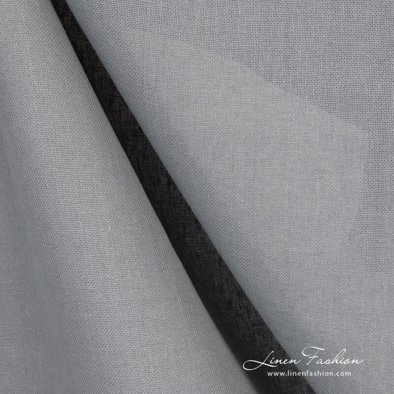 Bluish grey linen fabric.