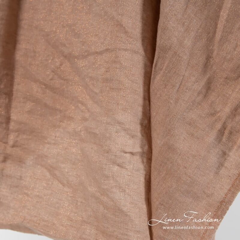 Washed linen fabric in cocoa colour.
