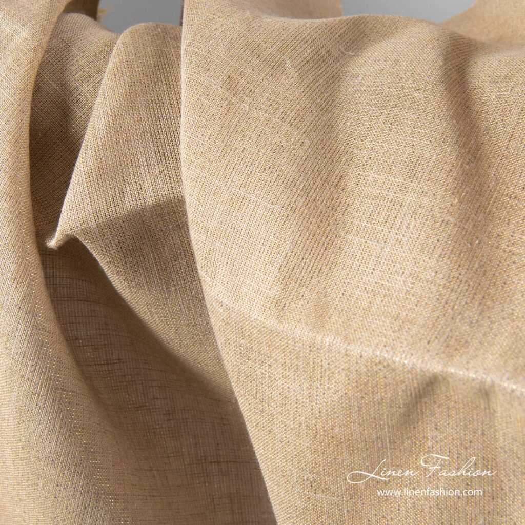 Natural grey shiny linen fabric
