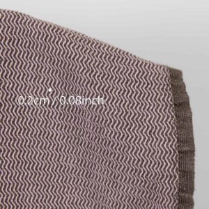Linen cotton heavy fabric lilac and brown zigzag washed, with measurements