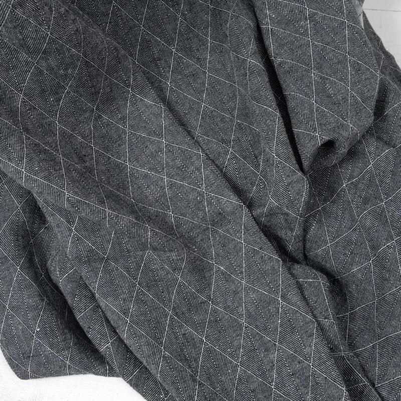 Blue double-sided patterned washed linen fabric product detail