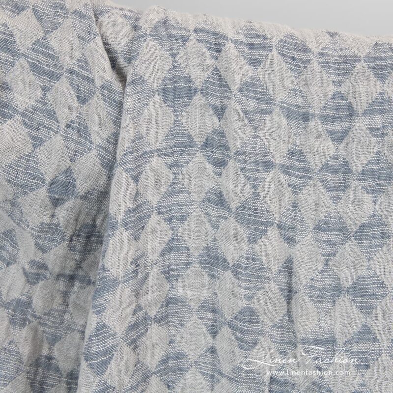 Washed linen cotton fabric in grey.