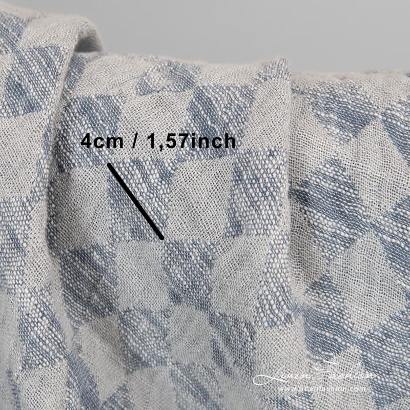 Linen cotton fabric with rhombus.
