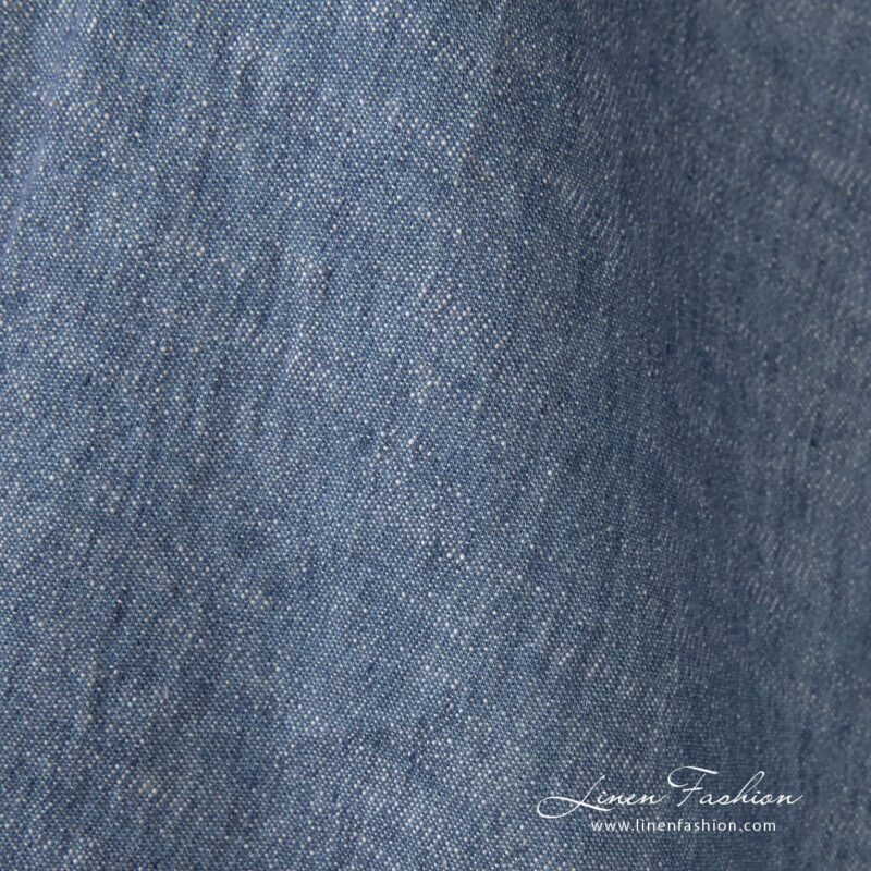 Bluish white linen cotton fabric, fine delicate design, washed