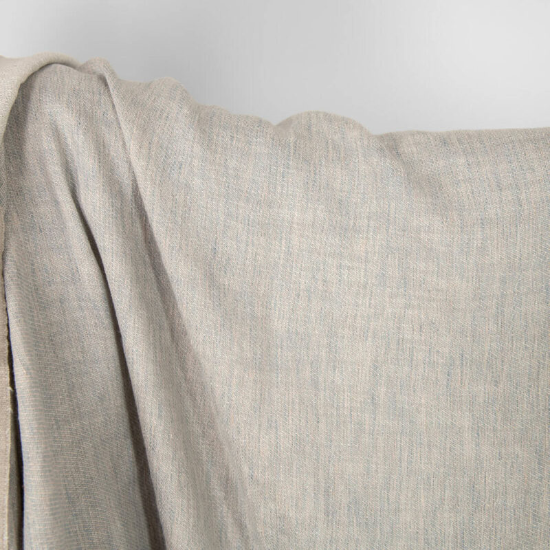 Washed linen cotton satin fabric beige-grey, specially washed