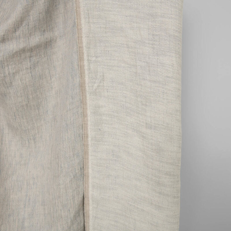 Washed linen cotton satin fabric beige-grey, 140cm width