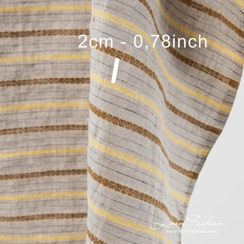 Washed linen fabric in natural flax colour.