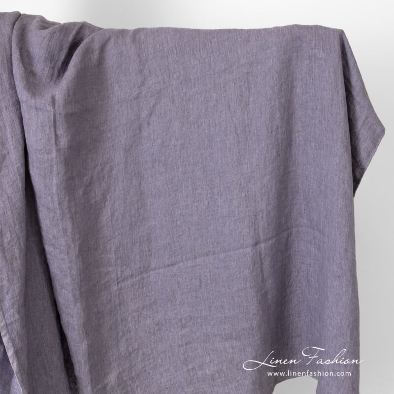 linen violet satin fabric, washed.