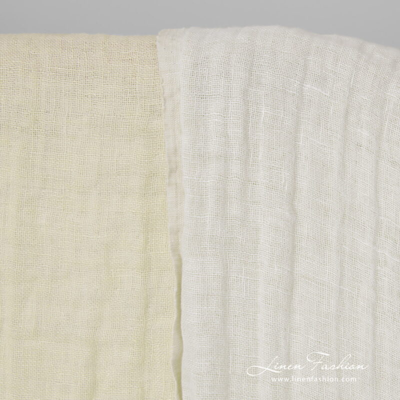 linen doublesided cream fabric, double layer.